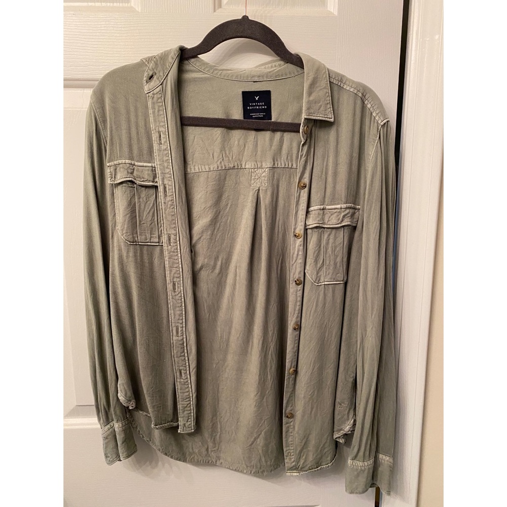 Green Button-up